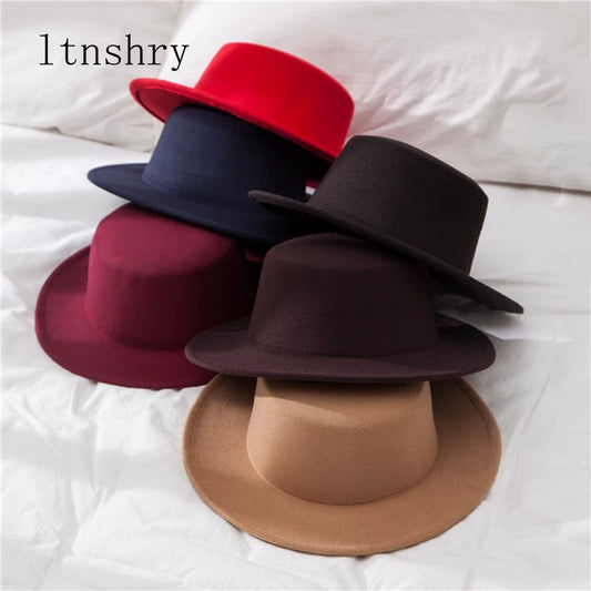 Solid Color Flat Top Fedoras