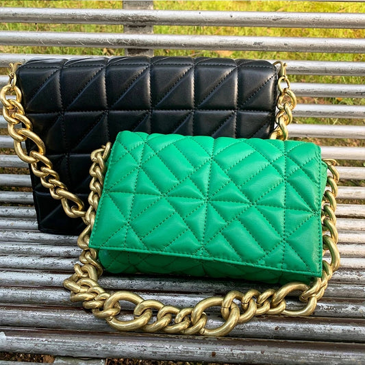 Branded Women&#39;s Shoulder Bags 2020 Thick Chain Quilted Shoulder Purses And Handbag Women Clutch Bags Ladies Hand Bag